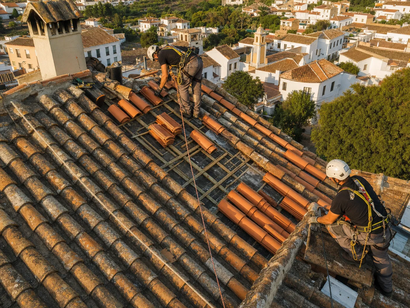 Reparación profesional de tejado de teja